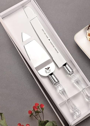 AW BRIDAL Cake Cutting Set for Wedding Stainless Steel Wedding Cake Knife Pie Server Pizza Cutter Gifts for Wedding, Engagement, Birthday, Anniversary