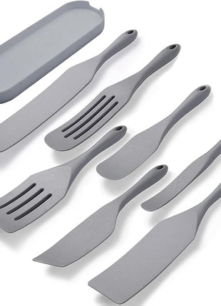 Tongjude Silicone Spurtle Set, Silicone Spatula Set, Heat Resistant Cooking Utensil for Nonstick Cookware, Serving，Baking, Whisking, Smashing, Scooping, Spreading, 8 Piece