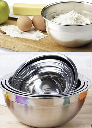 Mixing Bowls with Lid Set, 27PCS Kitchen Utensils Metal Bowl Stainless Steel Nesting Bowls, Measuring Cups and Spoons, Egg Whisk for Baking