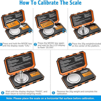 (New Version) AMIR Professional Digital Scale, 20g Pocket Scale with 0.001g Accuracy, Electronic Smart Scale with 20g Calibration Weight (Battery/Tweezers Included)