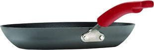 Rachael Ray Brights Hard Anodized Nonstick Frying Pan / Fry Pan / Hard Anodized Skillet - 12.5 Inch, Gray with Red Handles
