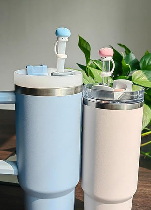 4 Pack Silicone Straw Covers Cap for Stanley Cup 30 40 oz, Cute Mushroom Straw Topper, Accessories for Stanley Cup Tumbler, Christmas Gifts for Women