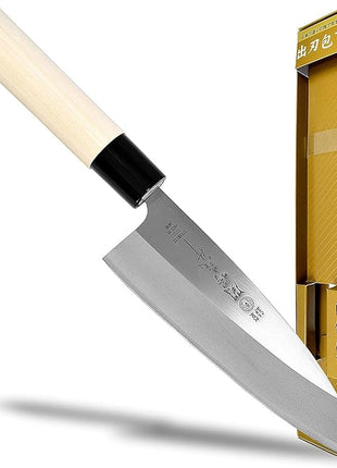 JapanBargain, Deba Knife Made in Japan, 6.25 Inch High Carbon Stainless Steel Fish Butchering Knife, Single Bevel Blade with Wooden Handle, Japanese Chef Knife for Seafood, Seki City Cutlery