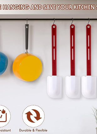 Set of 3 High Temp Silicone Spatulas Heat Resistant Rubber Commercial Heavy Duty Silicone Scraper Spatula with Handle for Kitchen Baking Cooking(14 x 3 Inches,Spatula)