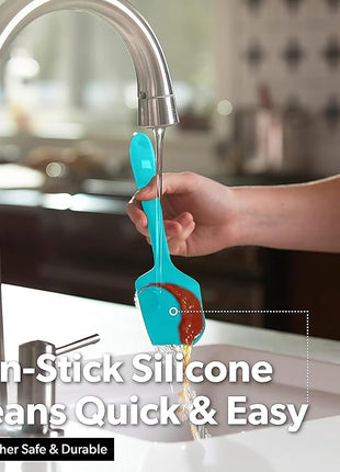 DI ORO Silicone Spatula Set - Rubber Kitchen Spatulas for Baking, Cooking, & Mixing - 600°F Heat-Resistant & BPA Free Silicone Scraper Spatulas for Nonstick Cookware - Dishwasher Safe (4pc, Teal)