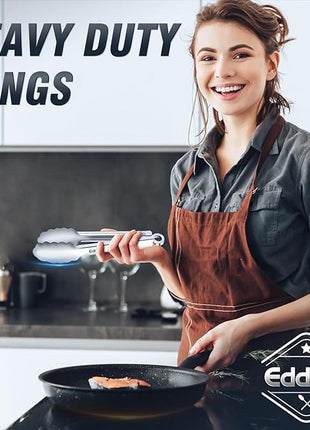 2 Pcs 7 Inch Small Tongs, Heavy Duty Stainless Steel Kitchen Tongs, For Cooking, Food, Buffet, Salad, Fruits, Bread, Dishwasher Safe