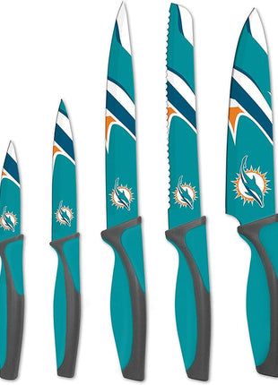 The Sports Vault NFL Miami Dolphins 5-Piece Kitchen Knife Set