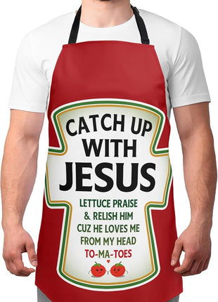 Funny Men Cooking Grilling Aprons Belly BBQ Funny Gag Gifts for Christmas, White Elephant Gift Exchange (Tomato, One Size)