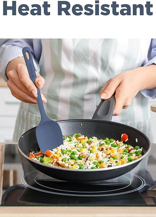 4 Pieces Silicone Spatula Set, Food Grade Rubber Spatula, Upgrade Strong Handle with Ergonomic Grip, Heat Resistant for Nonstick Cookware, Cooking