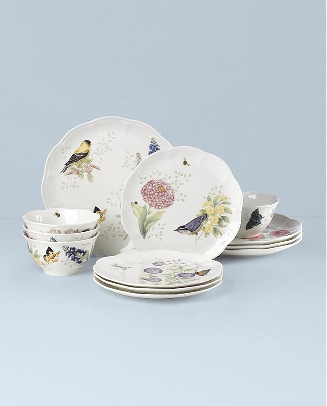 Lenox 883319 Butterfly Meadow Flutter 12Pc Dinnerware Set,Multicolor