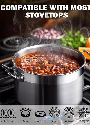 Cooks Standard Stockpots Stainless Steel, 16 Quart Professional Grade Stock Pot with Lid, Silver