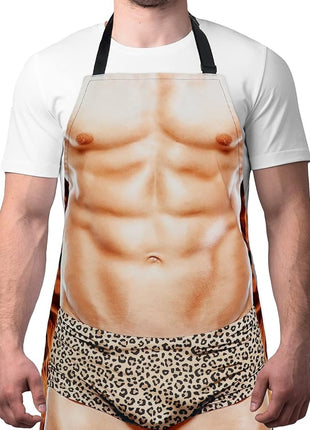 Funny Men Cooking Grilling Aprons Muscles Guy BBQ Funny Gag Gifts for Christmas, White Elephant Gift Exchange (Muscleman 2, One Size)