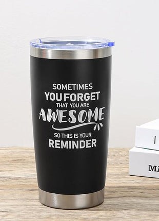 NOWWISH Gifts for Men, Inspirational Gift Tumbler, Birthday Gifts for Men Dad Father Husband Boyfriend Best Friend - Black 20oz