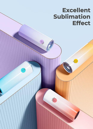 Hiipoo 8 Pack Sublimation Tumblers Blank 20 oz Straight Skinny with Sublimation Papers, Lids and Straws, Shrink Wrap Films, Stainless Steel Double Wall Insulated Tumbler for Mug Press Machine