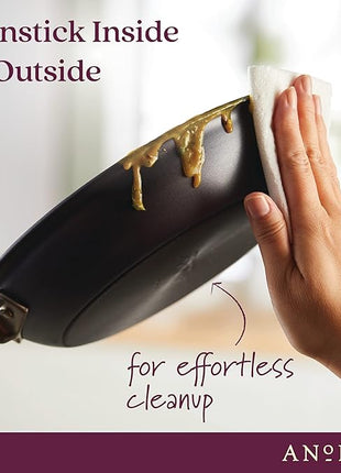 Anolon Advanced Home Hard Anodized Nonstick Sauté Pan with Helper Handle and Lid, 5 Quart - Moonstone