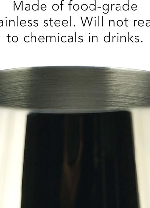 PG Set of 4 Stainless Steel Wine Glasses - 18.5oz Black Unbreakable Stem Metal Wine Goblets