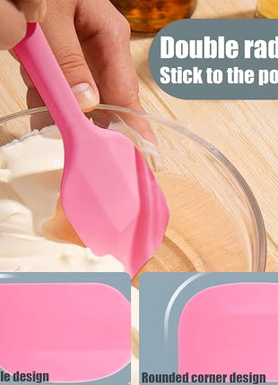 8 Pieces Silicone Spatulas,8.5 inch Non-stick with Stainless Steel Core,Heat Resistant-500℉, Food Grade Dishwasher Safe, for Mixing,Cooking,Baking (Mixed color)