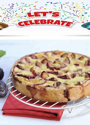 TeamFar Round Cooling Rack Set of 2, 9 Inch Round Baking Steaming Roasting Rack Set Stainless Steel, Healthy & Dishwasher Safe, Mirror Finish & Rust Free