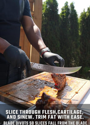 DALSTRONG Butcher Knife - 10 inch - Shogun Series ELITE - Japanese AUS-10V Super Steel - G10 Handle Cimitar Breaking Knife Gift - Vacuum Treated BBQ Brisket Knife - Sheath Included