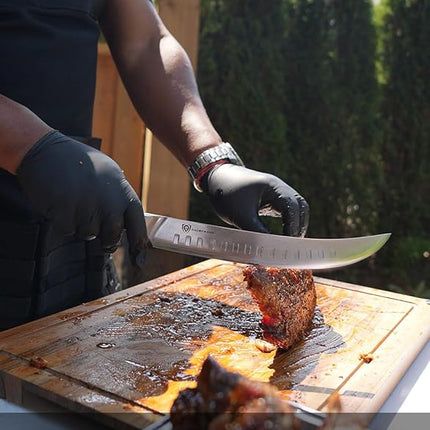 DALSTRONG Butcher Knife - 10 inch - Shogun Series ELITE - Japanese AUS-10V Super Steel - G10 Handle Cimitar Breaking Knife Gift - Vacuum Treated BBQ Brisket Knife - Sheath Included