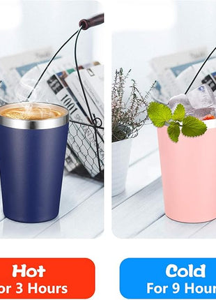 VEGOND 12oz Tumbler Stainless Steel Tumbler bulk Vacuum Insulated Double Wall Travel Tumbler with Lid and Straw Reusable Tumbler, Navy blue 12 Pack