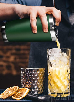 20oz Tumbler Bulk Stainless Steel Vacuum Insulated Tumblers with Lid Double Wall Travel Mug, Powder Coated Coffee Cup, Suitable for Ice Drinks and Hot Beverage (Dark green 1pack)