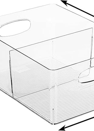 ClearSpace Plastic Storage Bins with Divider, 2 Pack – Perfect Kitchen Organization or Pantry Storage – Fridge Organizer, Pantry Organization and Storage Bins, Cabinet Organizers