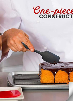 UpGood Silicone Spatula Set 600°F - High Heat Resistant Nonstick, Small and Large Kitchen Spatulas - Flexible BPA Free Professional Grade Cookware - Utensils for Cooking, Baking, Mixing(3 Pcs, Grey)