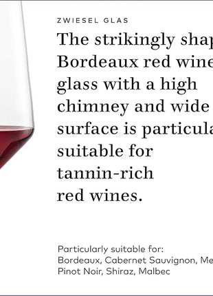 ZWIESEL GLAS Pure Bordeaux Red Wine Glass (Set of 2), Bordeaux Glasses for Red Wine, Dishwasher-Safe Tritan Crystal Glasses, Made in Germany (23 Ounce)
