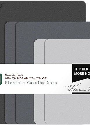 WK Flexible Plastic Cutting Boards for Kitchen, 6 Pieces Cutting Board Mats, Thin Cutting Board Sheets, Dishwasher Safe, BPA Free, Multi Sizes Set of 6