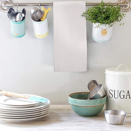 Urban Villa Kitchen Towels Set of 6 fall dish towels for kitchen 100% Cotton White Color Dish Cloths 20''X30'' Large Multi-Purpose Kitchen Hand Towels Highly Absorbent Kitchen Towels with hanging Loop