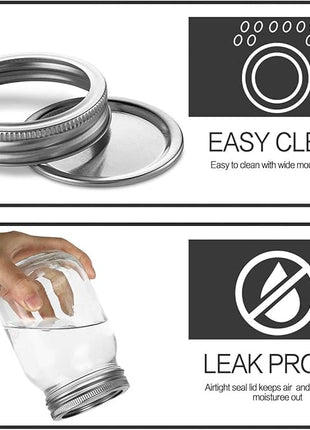 KAMOTA Mason Jars 16 OZ With Regular Lids and Bands, Ideal for Meal Prep, Jam, Honey, Wedding Favors, Shower Favors, Baby Foods, DIY Spice Jars, 12 PACK, 20 Whiteboard Labels Included