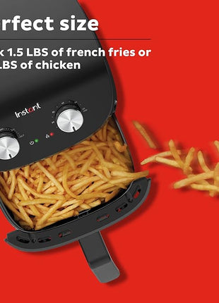 Instant Pot Essentials 4QT Air Fryer with EvenCrisp Technology that Crisps and Reheats, Easily Adjust Time & Temperature For Quick Meals, 100+ In-App Recipes, from the Makers of Instant Pot, Black