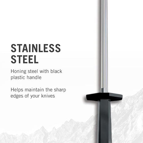 Victorinox Honing Steel Black Plastic Handle, 10-Inch, Combination Cut (40582)