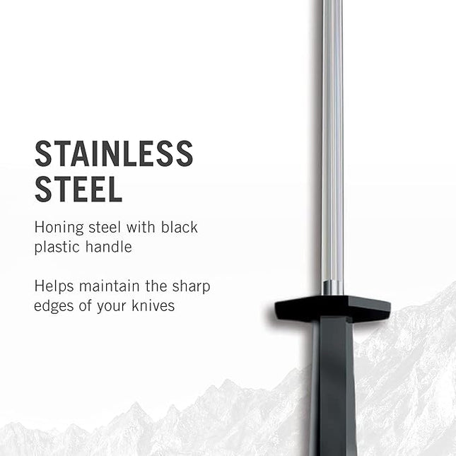 Victorinox Honing Steel Black Plastic Handle, 10-Inch, Combination Cut (40582)