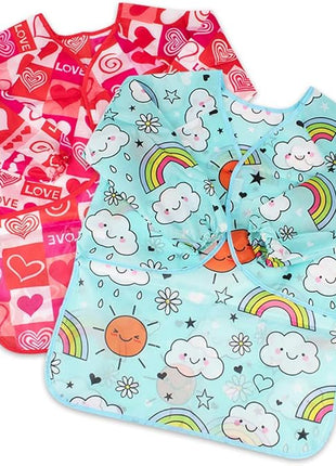 CUBACO Kids Painting Apron, 2pcs Waterproof Art Smocks For Child 3-8 Years, Kids Smocks for Painting Aprons with Long Sleeve