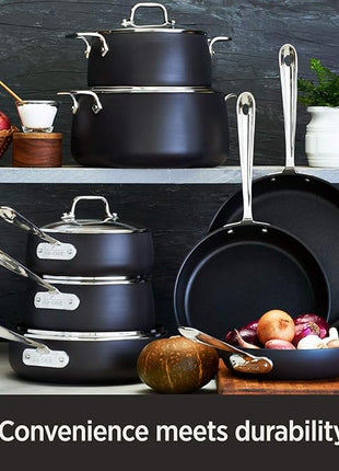 All-Clad HA1 Hard Anodized Nonstick Sauté Pan 4 Quart Induction Oven Broiler Safe 500F Pots and Pans, Cookware Black