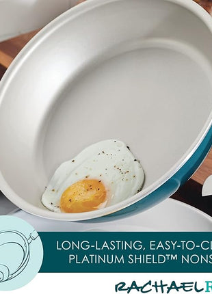 Rachael Ray Create Delicious Nonstick Cookware Induction Pots and Pans Set, 13 Piece - Teal Shimmer