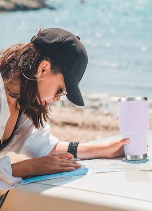 Toopify 30 oz Stainless Steel Insulated Tumbler Travel Mug with Straw Slider Lid, Cleaning Brush, Double Wall Vacuum