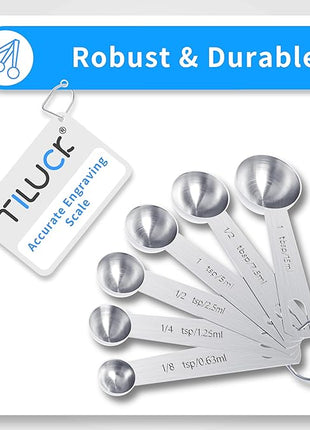 TILUCK Stainless Steel Measuring Cups & Spoons Set, Cups and Spoons,Kitchen Gadgets for Cooking & Baking (12)