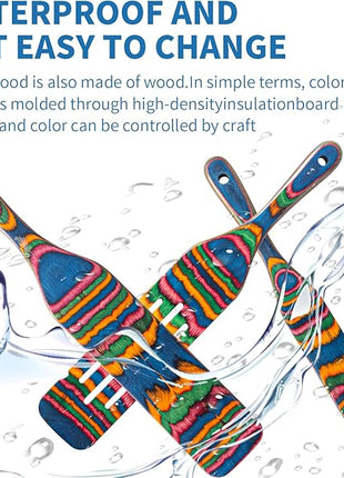 Pakkawood Spurtle Set, Gudamaye 5 Pcs Pakkawood Kitchen Utensils, Wooden Spoons for Cooking, Wooden Utensils for Cooking, Spurtles Kitchen Tools As Seen On Tv, Camping Cookware, Halloween Decorations