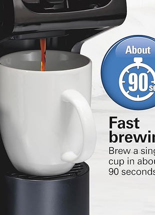 Hamilton Beach FlexBrew Trio 2-Way Coffee Maker, Compatible with K-Cup Pods or Grounds, Combo, Single Serve & Full 12c Pot, Black - Fast Brewing (49902)