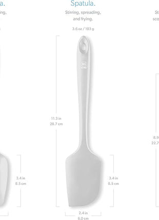 DI ORO Silicone Spatula Set - Rubber Kitchen Spatulas for Baking, Cooking, & Mixing - 600°F Heat-Resistant & BPA Free Silicone Scraper Spatulas for Nonstick Cookware - Dishwasher Safe (3pc, Stone)