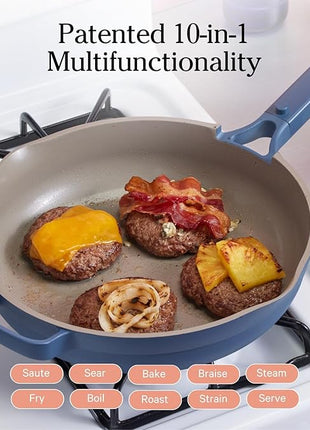 Our Place Large Always Pan 2.0-12.5” (4 Qt) Nonstick, Toxin-Free Ceramic Cookware | Patented 10-in-1 Aluminum Frying & Sauté Pan | Safe for Oven, Induction & All Cooktops up to 450°F | Blue Salt