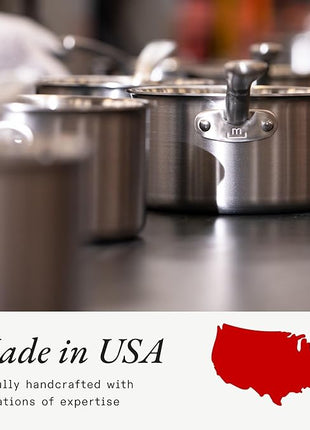 Made In Cookware - ProCoat Non Stick 3 Piece Frying Pan Set (Includes 8",10",12") - 5 Ply Stainless Clad - Professional Cookware - Crafted in USA - Induction Compatible - (Graphite)