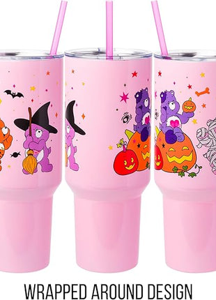 Silver Buffalo Care Bears Tumbler - Harmony, Cheer, Share & Trick-or-Sweet Bears - Stainless Steel, 40 Ounces, Fits Standard Cup Holder