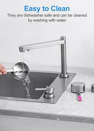 Measuring Cups and Spoons Set Stainless Steel 10 Piece for Cooking and Baking (5 Cups + 5 Spoons, Colorful Handles)