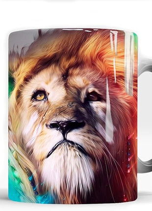 Caliamary Heat Changing Coffee Mug, Lion Heat Sensitive Color Changing Mug Cup, 11 Ounce Funny Ceramic Morning Coffee Mugs Cool Mugs for Men Kids…