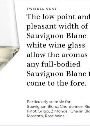 ZWIESEL GLAS Pure Sauvignon Blanc White Wine Glass (Set of 2), Wine Glasses for White Wine, Dishwasher-Safe Tritan Crystal Glasses, Made in Germany (14 Ounce)