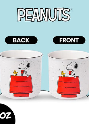 Silver Buffalo Peanuts Snoopy and Woodstock Get Cozy Ceramic Camper Mug, 20 Ounces (Pack of 12)
